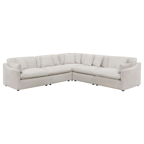 Greeley - 5 Piece Upholstered Modular Sectional Sofa - Ivory
