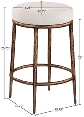 Ferro - Upholstered Backless Counter Stool With Brushed Bronze Base