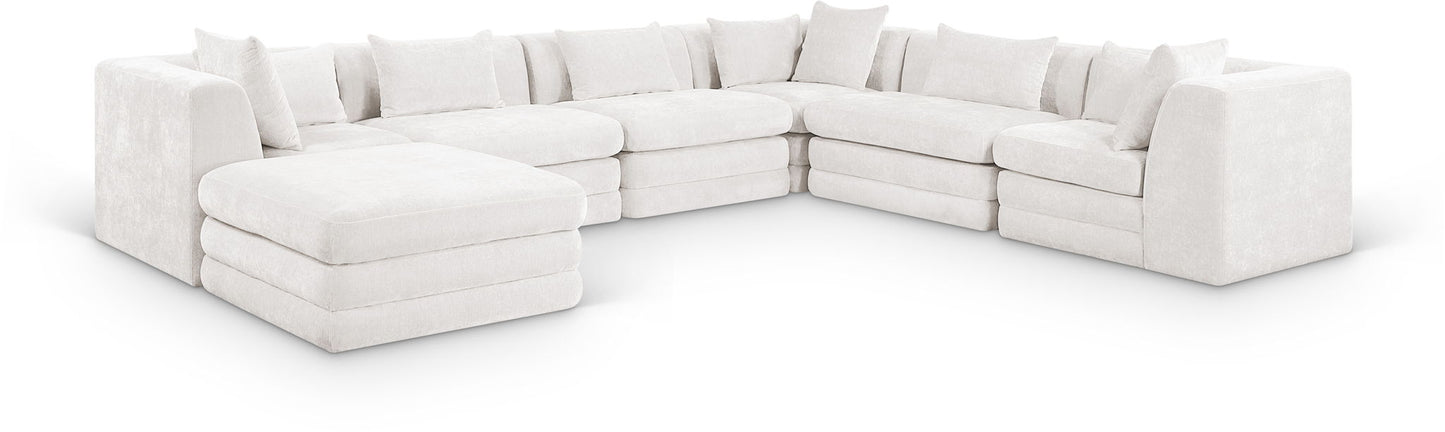 Stellar - 7 Piece Chenille Fabric Upholstered Modular Sectional
