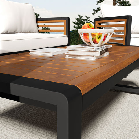 Large Size 4 Pieces Outdoor Furniture Sofa For 5 Person Conversation Set