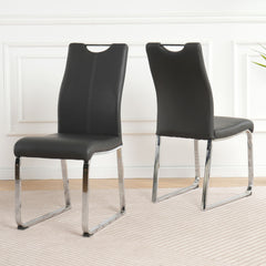 Modern Upholstered Dining Chair Electroplated Metal Legs (Set of 2)