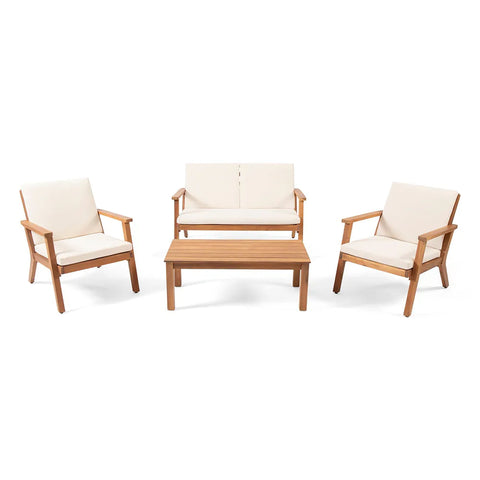 Avacyn - Outdoor Acacia Wood 4 Seater Chat Set With Cushions
