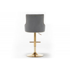 Adjustable Swivel Bar Stool With Nailhead Trim (Set of 2)