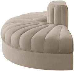 Rummi - Velvet Performance Fabric Upholstered 2 Piece  Rounded Modular Loveseat