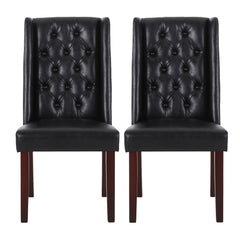 Sophisticated Tufted Dining Chair With High Back Design