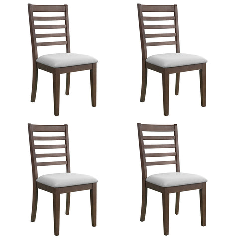 Upholstered Armless Chairs With High Ladder Back