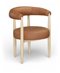 Sable - Vegan Leather Upholstered Dining Chair (Set of 2) - Painted Natural Base