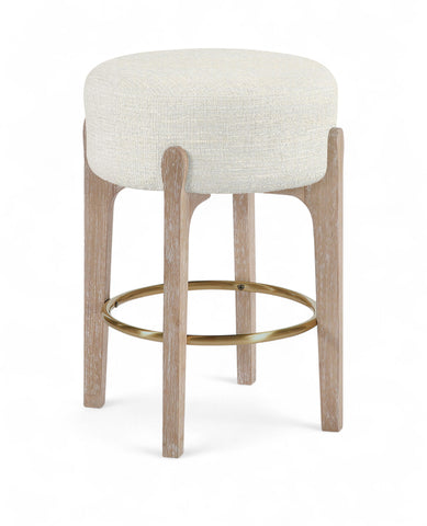 Torino - Backless Counter Stool With Brushed Natural Base (Set of 2)