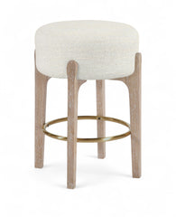 Torino - Backless Counter Stool With Brushed Natural Base (Set of 2)