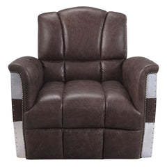 Brancaster - Accent Chair - Retro Brown Top Grain Leather & Aluminum