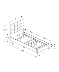 Bed, Upholstered, Frame Only, Transitional