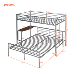 Bunk Bed With Desk, Ladder And Quality Slats For Bedroom