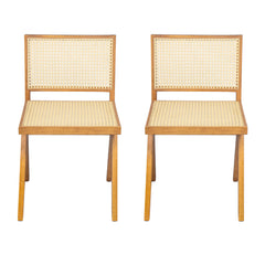 Chandigarh Dining Room Chairs With Natural Rattan (Set of 2)