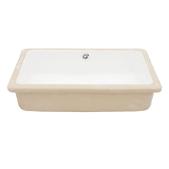 Modern Ceramic Rectangular Undermount Bathroom Sink With Overflow