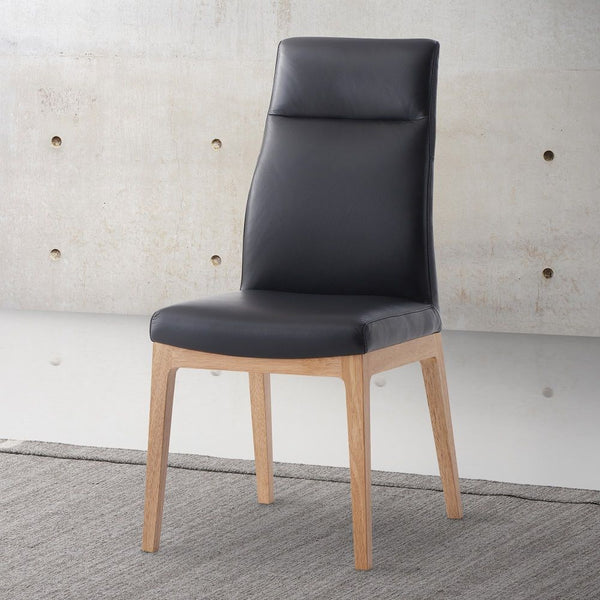 Raquan - Side Chair (Set of 2) - Black Leather & Walnut