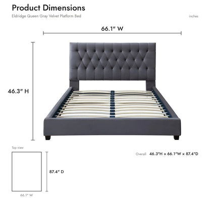 Donald - Mid-Century Modern Upholstered Platform Bed