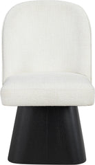 Marlowe - Linen Textured Fabric Upholstered Swivel Dining Side Chair - Stained Black