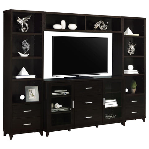 Barnaby - 4 Piece Rectangular Entertainment Center - Cappuccino