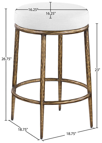 Ferro - Upholstered Backless Counter Stool With Brushed Gold Base