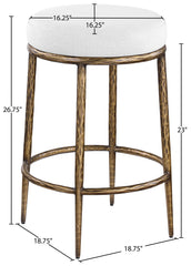 Ferro - Upholstered Backless Counter Stool With Brushed Gold Base