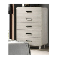 5 Drawer Tall Chest Storage Furniture With Ample Drawer Space - Antique White