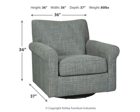 Renley - Swivel Glider Accent Chair - Ash