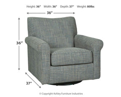 Renley - Swivel Glider Accent Chair - Ash