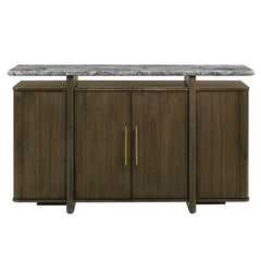 Dillon - Server With Marble Top - Natural / Walnut