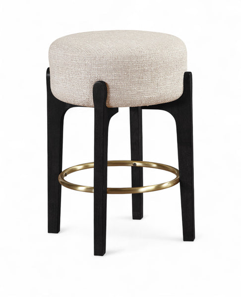 Torino - Backless Counter Stool With Brushed Black Base (Set of 2)