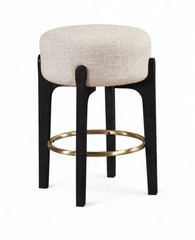 Torino - Backless Counter Stool With Brushed Black Base (Set of 2)