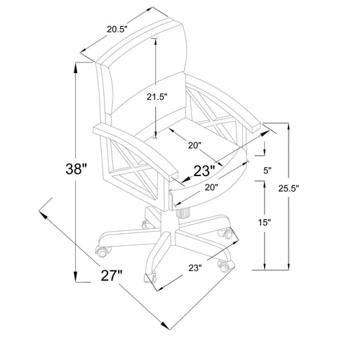 Upholstered Game Chair With Casters - Brown