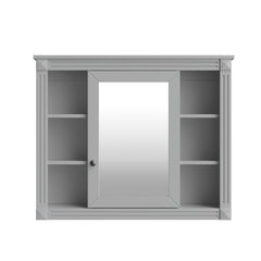 Wall Mounted Bathroom Storage Cabinet With Mirror, Cabinet With 6 Open Shelves And Adjustable Interior