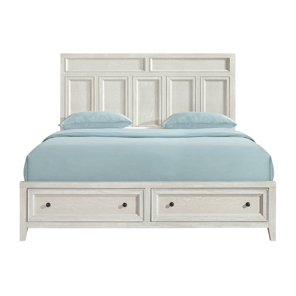 Storage Bed With Panel Headboard And Spacious Footboard Drawers
