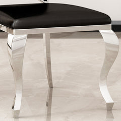 Modern ette Dining Chairs, Unique Backrest Design With Stripe Armless Chair (Set of 2)