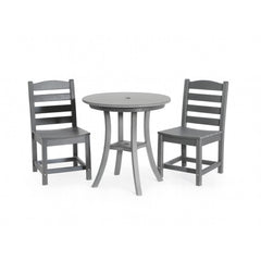 3 Piece Outdoor Dining Set, Round Patio Table With 2 Armless Chairs