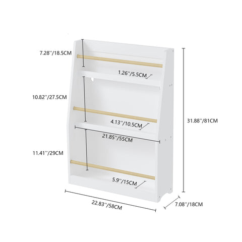 3 Tier Book Shelf, Compact Storage For Bedrooms
