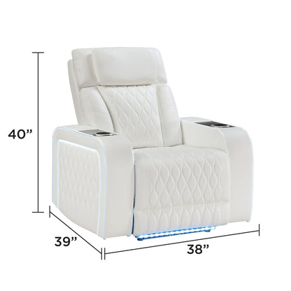 Electra - Power Recliner With Power Headrest, Massage, LED Lighting And USB Control