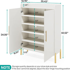 6 Tier Entryway Shoe Cabinet With Doors