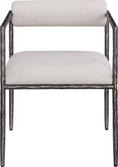 Axis - Linen Textured Beige Fabric Upholstered Dining Chair (Set of 2)