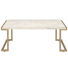 Boice II - Coffee Table - Faux Marble Top & Champagne