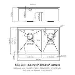 Stainless Steel Undermount Kitchen Sink With Double Bowl