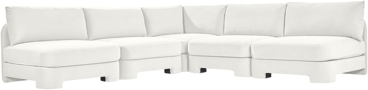 Hammond - Velvet Performance Fabric Upholstered 5 Piece Armless Sectional
