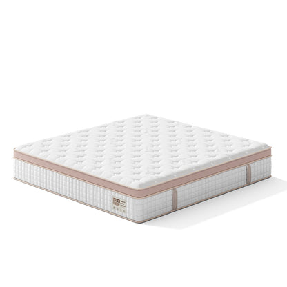 12" Firm Hybrid Mattress, Gel Memory Foam & Pocket Springs, Pressure Relief, Motion Isolation, Ergonomic Bed - White - King