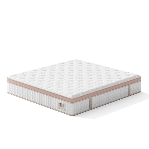 12" King Size Firm Hybrid Mattress, Gel Memory Foam & Pocket Springs, Pressure Relief, Motion Isolation, Ergonomic Bed - White