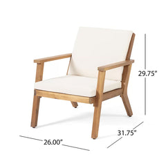 Avacyn - Outdoor Acacia Wood 4 Seater Chat Set With Cushions