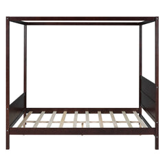 Canopy Platform Bed With Headboard And Footboard, Slat Support Leg