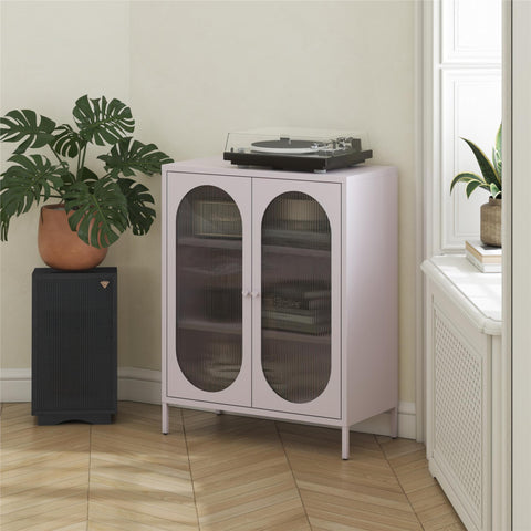 Luna - 2 Door Accent Cabinet With Fluted Glass