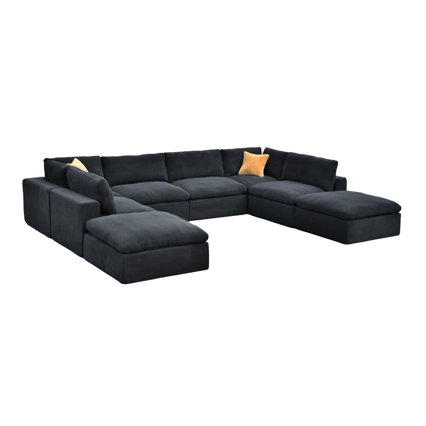 Custom Configuration Modular Sectional With Toss Pillows