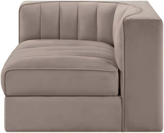 Rummi - Velvet Performance Fabric Upholstered Modular Corner Chair