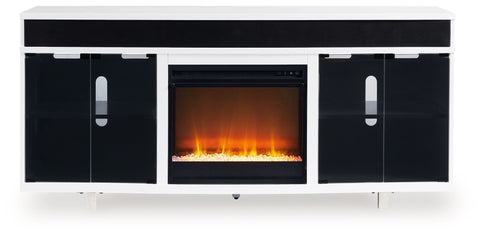 Gardoni - 72" TV Stand With Electric Fireplace - White / Black